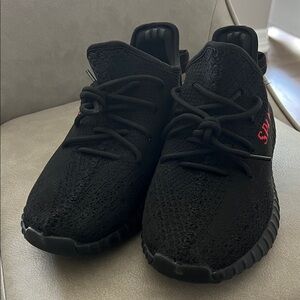 adidas Black and Red Knit Sneakers